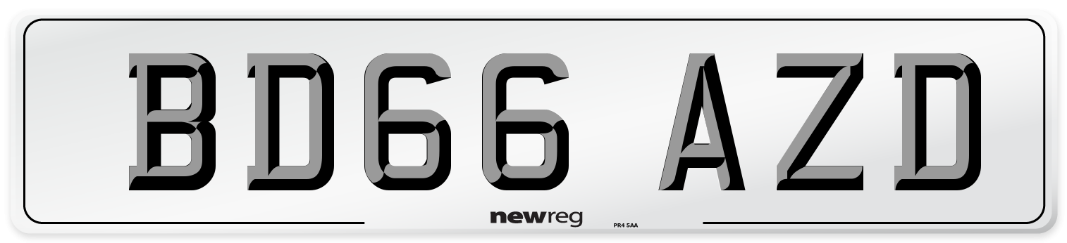 BD66 AZD Number Plate from New Reg